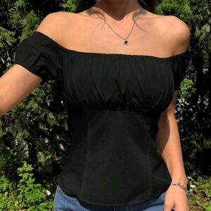 Off-Shoulder Black Top